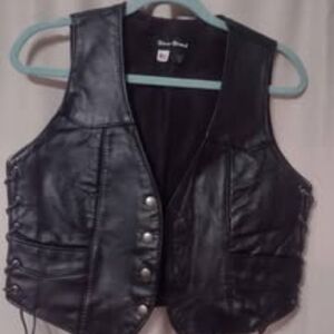 Women's Steer Brand Sleek Black Leather Vest